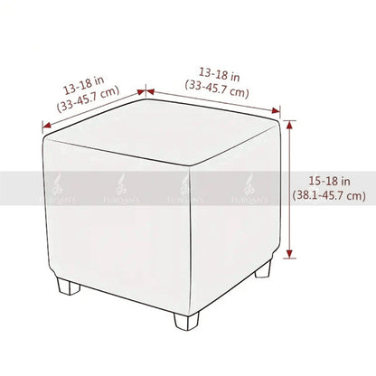 Square Elastic Velvet Puffy Cover (Blue Color)